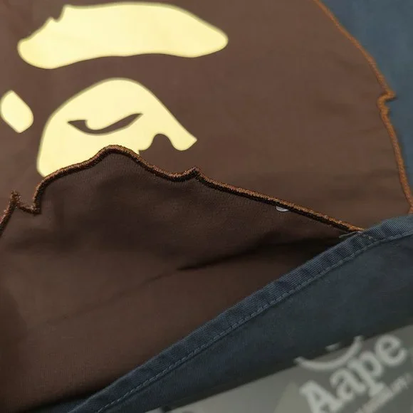 Bape embroidered ape head monogram print shirt